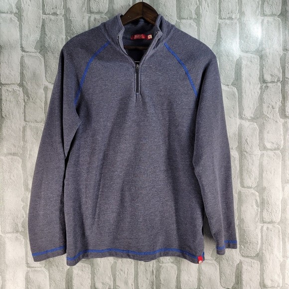 Jake Agave Chillawack Gray 1/4 Zip Mock Neck Pullover Cotton Standard Fit Small - Picture 1 of 10